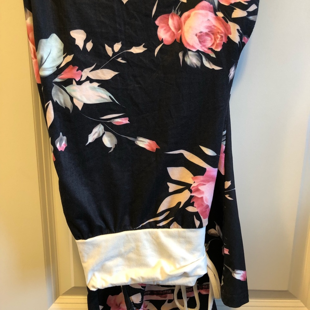 Wide leg floral pants